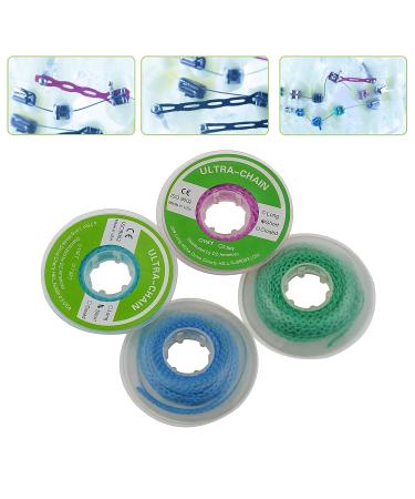Orthodontic Dental Elastic Ultra Power Rubber Chain - Short Type 4 Color Power Chain for Braces (Light Color) - Buy Online on GoSupps.com