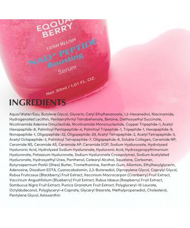 EQQUALBERRY NAD+ Peptide Boosting Smoothie Serum Anti-Aging Korean Skin Care with 5 Ceramides & Vegan Collagen for Firmness Wrinkles & Radiant Glow (1.01oz / 30ml) Pack of 2 - Buy Online on GoSupps.com
