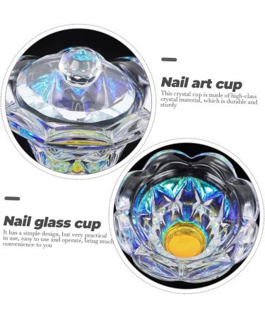 minkissy 1pc Nail Art Crystal Cup Manicure Crystal Cup Liquid Powder Mixing Cup Clear Container Mini Containers Nail Art Powder Dish Nail Crystal Bowls Nail Liquid Dish Nail Art Dish Cup - Buy Online on GoSupps.com