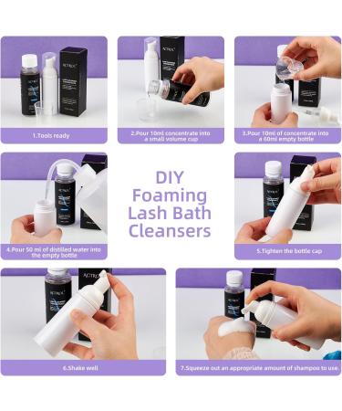 Eyelash Cleanser Concentrate Unscented 100ml Professional Lash Extensions Shampoo Natural Foaming Cleanser DIY Paraben & Sulfate Free Non-lrritating Wash for Extensions Lashes with Salon Home Care-Makes 60ml Bottles Eyelash Shampoo Unscented 1 count (Pack - Buy Online on GoSupps.com