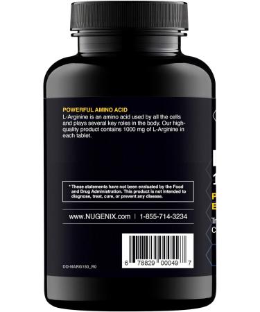Nugenix Essentials L-Arginine Amino Acid Supplement 1000 mg 150 Tablets 150 Count (Pack of 1) - Buy Online on GoSupps.com
