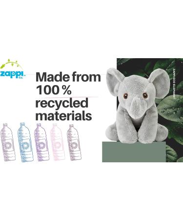Zappi Co 100% Recycled Plush Elephant Toy (13-15cm) - Soft & Cuddly Stuffed Animal for Newborns | TikTok Featured, Realistic Design - Buy Online on GoSupps.com