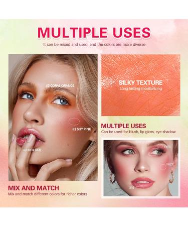 Cream Blush Delicate Texture Portable Breathable High Rendering Blush Stick for Makeup - Buy Online on GoSupps.com