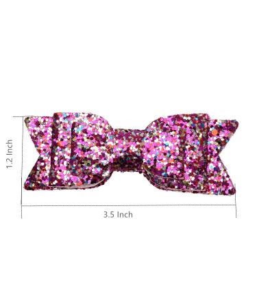 YOPAY 32 Pack Glitter Hair Bows for Kids Girls - 3.5 inch, 16 Colors Pigtail Clips with Alligator Clips - Sparkly Sequin Barrettes for Teens - Buy Online on GoSupps.com
