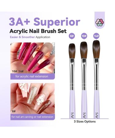 SAVILAND Acrylic Liquid Monomer 8.16 fl.oz - Pure EMA Nail Liquid with Brush Cleaner & 3 Acrylic Brushes | Perfect for Home Nail Salon & Extensions - Buy Online on GoSupps.com