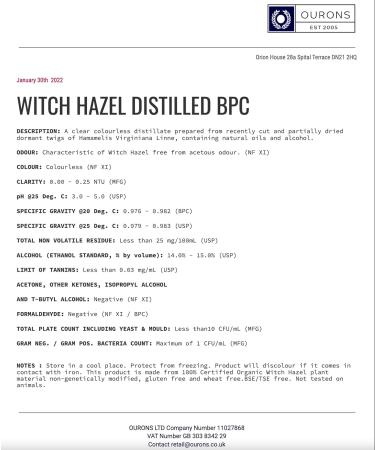  OURONS Witch Hazel Liquid 100ml - Buy Online on GoSupps.com