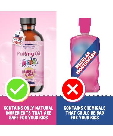 All Natural Organic Oil Pulling for Kids - Fluoride & Alcohol Free Mouthwash - Bubble Gum Flavor - 8oz Made in USA - Promotes Gum & Oral Health - Buy Online on GoSupps.com
