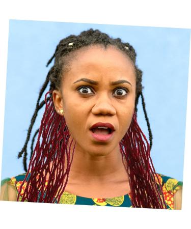 Healeved Dirty Little Braids Dreadlock Extensions Braided Long Dreadlocks Fashionable Hair Wig Hair Extensions Dreadlock Crochet Hair Clip on Ponytails for Women High Temperature Wire 90X8CM Claret - Buy Online on GoSupps.com