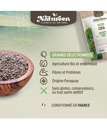 Plan te au Naturel Organic Chia Seeds - 500g (Salvia hispanica) - Buy Online on GoSupps.com