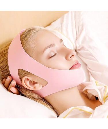 Anti Snore Chin Strap Belt Universal Breathable Keep Mouth Closed Strap for Sleeping Cotton Material Suitable for Travel (Pink)
