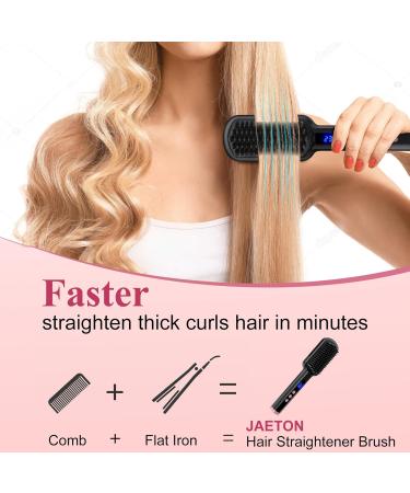Hair Straightener Brush - Ionic Hair Straightening Comb for Women | Fast Heating 8 Temp Settings Dual Voltage & Glove Included - Buy Online on GoSupps.com