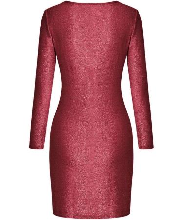 Hanxiulin Sequin Dress - Elegant V Neck Evening & Party Dress for Women | Long Sleeve Mini & Maxi Options | Perfect for Christmas & Special Occasions - Buy Online on GoSupps.com
