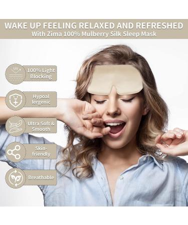 Mulberry Silk Sleep Mask - Adjustable Eye Mask for Women and Men - Ideal for Travel, Home, and Office - Gold - Buy Online on GoSupps.com