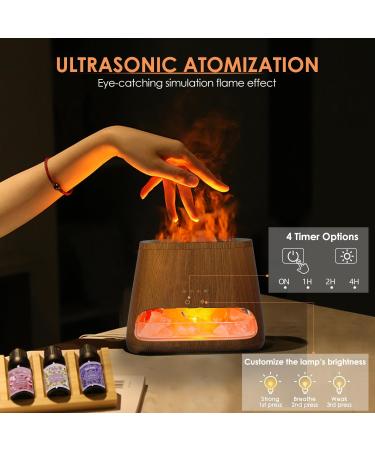 Buy Salking 2-in-1 Aroma Diffuser & Salt Range in Pakistan - Flame Effect Essential Oil Diffuser Cool Fog Humidifier with 3 Brightness Settings 150ml Dark Wood Design - Buy Online on GoSupps.com