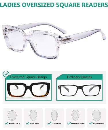 Eyekepper 4 Pack Oversized Square Reading Glasses for Women - 1.5x Magnification - 4 Pairs Mix - Buy Online on GoSupps.com