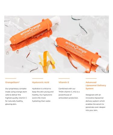 White Orange Vitamin C Serum - Anti-Aging Hydrating Brightening | 2PK with THDA Hyaluronic Acid & Vitamin E - Buy Online on GoSupps.com