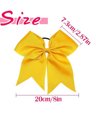 4pcs Large Cheer Bows Elastic Hair Tie Bands, Grosgrain Ribbon Ponytail Holder for Teen Girls - Yellow/Black/White/Pink - Buy Online on GoSupps.com