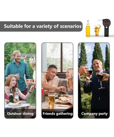 LAMJAD Breathalyser Alcohol Tester D600 with 10 Mouthpieces, Alarm Light, and LED Display - Portable for Personal & Professional Use - Buy Online on GoSupps.com