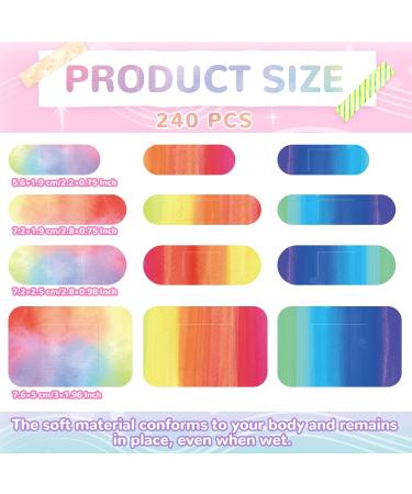 Lounsweer 240 Pcs Kids Tie Dye Adhesive Bandages - Variety Pack for Children - Waterproof, Breathable, and Cute - Ideal for Scrapes, Cuts, and Wound Care - 4 Sizes Included - Buy Online on GoSupps.com