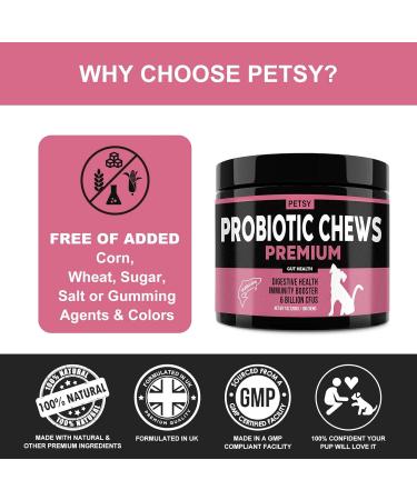 Premium Dog Probiotics 5BIL CFUs | 12 Strains Good Bacteria for Gut & Skin Health | Immune Support & Itch Relief | Salmon Flavored Chews for All Breeds & Ages - Buy Online on GoSupps.com