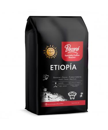 BOCONO SPECIALTY COFFEE Bocon Specialty Coffee Ethiopia Sidamo Washing process Arabica coffee beans 1 Kg Altitude between 2000m 2200m roasted Artisan Always fresh Made in Spain