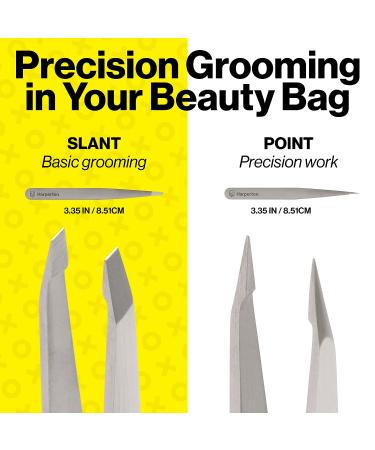 Harperton Pluckit Professional Tweezers Set - Slant + Pointed Precision Tips - Buy Online on GoSupps.com