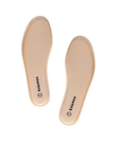 Knixmax Memory Foam Shoe Inserts for Women Men, Thick Replacement Shoe Insoles for Sneakers Loafers Slippers Sport Shoes Hiking Work Boots, Comfort Cushioning Innersoles Shoe Liners Beige EU 39 8 Women/6 Men 1: 8mm-beige