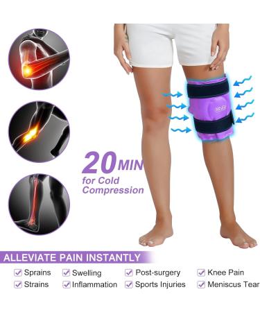 Revix Gel Knee Cooling Pads - Cold Compress for Pain Relief Swelling & Sports Injuries - Ideal for Knee Replacement Operations - Violet Standard - Buy Online on GoSupps.com