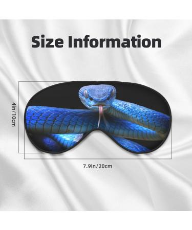 Blue Viper Snake Print Sleep Eye Mask Soft Blindfold with Elastic Strap for Travel & Night Sleeping - Buy Online on GoSupps.com