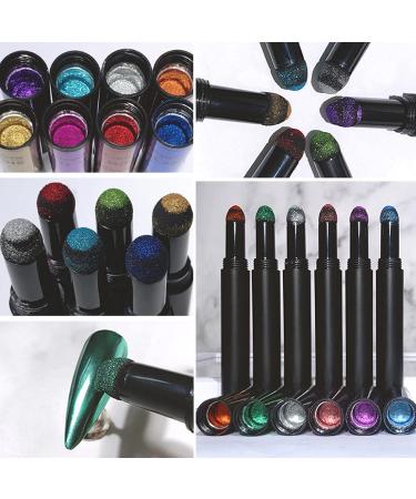 SMTHOME 2 Pieces Chrome Air Cushion Nail Powder Pens for Holographic Metallic Manicure - Red+Blue - Buy Online on GoSupps.com