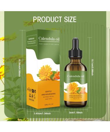 Calendula Oil - 100% Natural Calendula Oil for Anti-Aging Moisturizing Wrinkle Reduction & Skin Firming - for Hair Skin Face Scalp & Body Massage (1 Fl Oz) - Buy Online on GoSupps.com