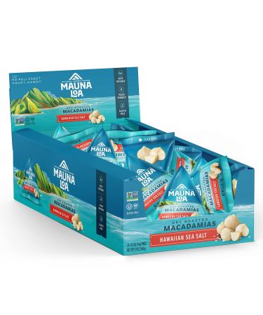 Mauna Loa Premium Hawaiian Roasted Macadamia Nuts, Roasted Salted Flavor, .5 Oz Pouches (Pack of 24) Hawaiian Sea Salt 0.5 Ounce (Pack of 24)