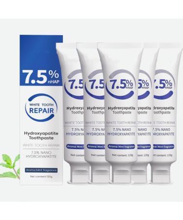 Hydroxyapatite Toothpastes for Enamel Protection and Tooth Strengthening Gentle Mint Fresh Breath Daily Use for Oral Health(5pc)
