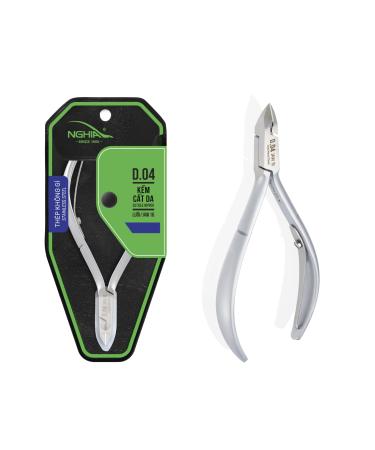 NGHIA Cuticle Nipper - D-04 JAW 12 | Stainless Steel | Durable and Sharp | Ergonomic Design | Grey Plated | Ideal for Salons and Home Use