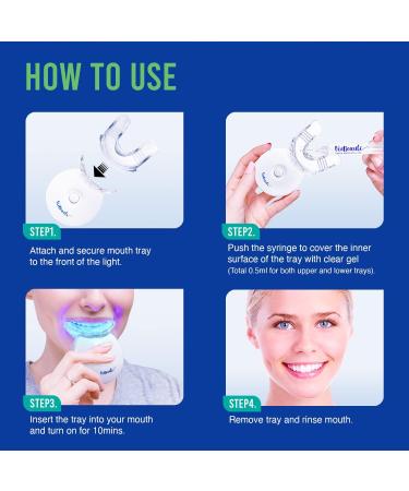 VieBeauti Teeth Whitening Kit - 5X LED Light with 35% Carbamide Peroxide Remineralizing Gel & Timer - Restore Your White Smile | Fast International Shipping - Buy Online on GoSupps.com