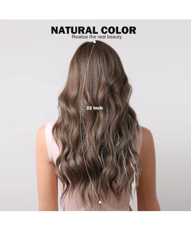 HAIRCUBE Brown Curly Wig for Women | Synthetic Hair with Highlights and Middle Parting - Buy Online on GoSupps.com