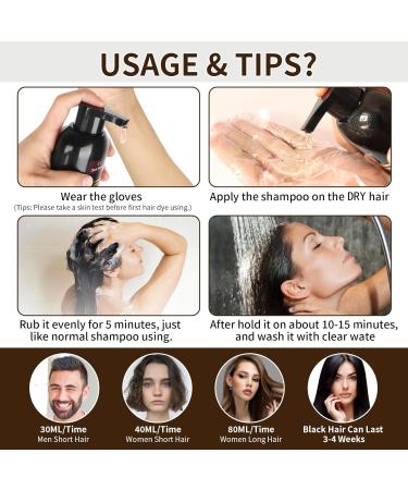 Dark Brown Coloring Shampoo 500 ml Color Coloring Shampoo Hair Sye Shampoo 3 in 1 Instant Hair Coloring Shampoo Colored Hair Shampoo Hair Dye Shampoo for Women and Men - Buy Online on GoSupps.com