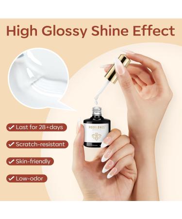 Modelones Gel Base & Top Coat Set - No Wipe Diamond Super Shiny Nail Dehydrator Kit for Gel Nail Art - Buy Online on GoSupps.com