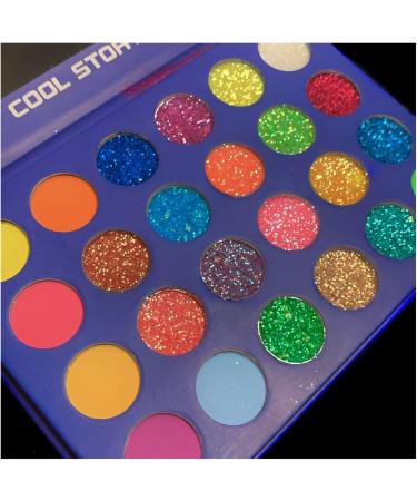 24-Color Luminous Eyeshadow Palette Stage Nightclub Children's Performance Makeup Beads Matte Fluorescent - Buy Online on GoSupps.com