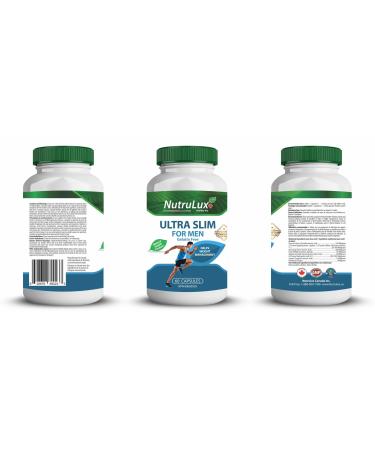 NutruLux Ultra Slim For Men - Halal Vegan Gelatin Free Capsules for Weight Management Support - 120mg Camellia Sinensis - Men's Slimming Supplement - Gelatin-Free Daily Intake - Essential Dietary Support for Men's Health - Camellia Sinensis Benefits 120 C
