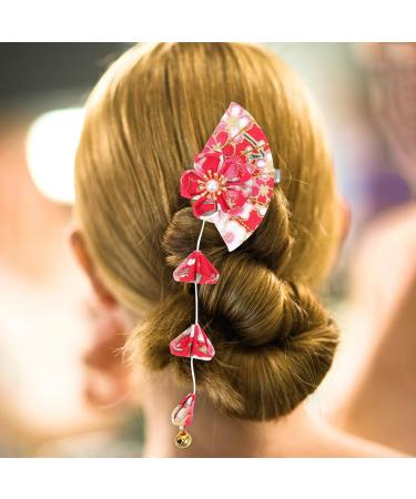 1 Pair Fan Hanfu Hairpin Kimono Hair Accessories Kimono Flower Hair Fan Barrette Clip Flower Barrettes Vintage Tassel Hairpins Hair Ornament The Flowers Metal Japan Misss1 - Buy Online on GoSupps.com