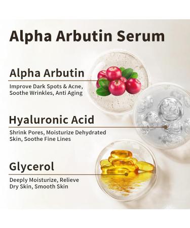 Alpha Arbutin Face Serum - 30ML Anti-Aging & Hydrating Serum for Acne Dark Spots & Fine Lines - 2% HA for Women - Buy Online on GoSupps.com