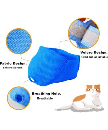 OHCOZZY Cat Muzzle - Breathable Mesh Muzzle for Cats | Prevent Biting & Chewing | Size L Blue - Ideal Cat Care Accessory - Buy Online on GoSupps.com