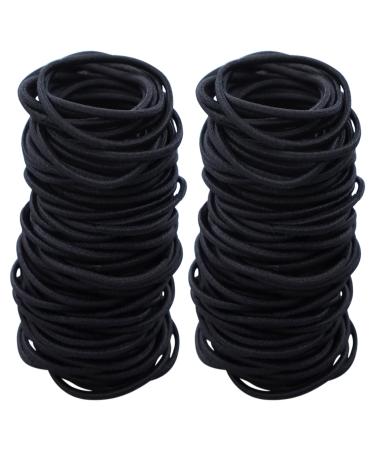 100 pieces hair tie girl black hair tie without metal small elastic hair bands ponytail owner hair accessories thin hair straps for girls man women - Buy Online on GoSupps.com