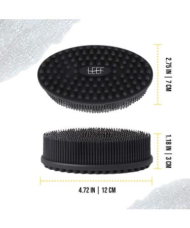LEEF Silicone Bath and Body Brush | Exfoliating Body Scrubber for Dead Skin Removal | Massaging Bristles Improve Blood Circulation | Gentle for Women, Men, Kids, & Pets | 1 Pc, Black - Buy Online on GoSupps.com