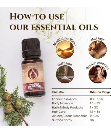 Ecodrop Pure Cypress Essential Oil 10ml - 100% Natural Therapeutic Grade Italian Cupressus Sempervirens Oil | Organic Aromatherapy Diffuser & Massage Oil for Emotional Well-Being & Skin Health - Buy Online on GoSupps.com