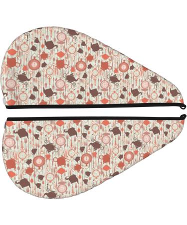 Tea Theme Microfiber Hair Towel - Ultra-Soft Super Absorbent Hair Wrap for Women | Quick Dry Coral Velvet Cap for Long Curly & Thick Hair - Buy Online on GoSupps.com
