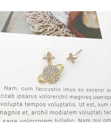 Shop W WEILIRIAN Crystal Saturn Planet Earrings - Vintage Dangle & Stud Jewelry for Women | Celestial Rhinestone Gifts - Buy Online on GoSupps.com