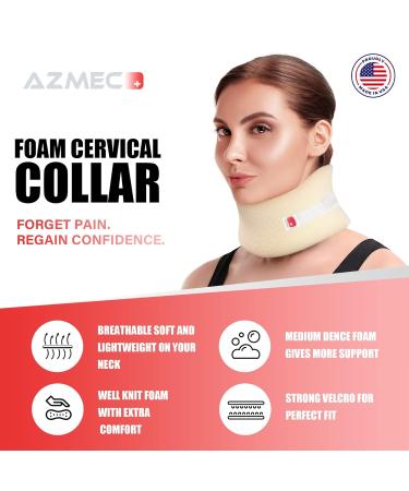 Universal Narrow Neck Brace Support - Soft Foam Cervical Collar for Neck Pain Relief | Adjustable Velcro Strap | Stabilizes Vertebrae | 2 Inch Beige | Ideal for Men & Women - Buy Online on GoSupps.com