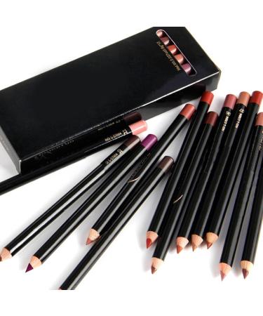 Matte Lip Liner Pencil Set -12pcs/set NICEFACE Waterproof Long-lasting Lip Liner Pencil Lipliner Pen Makeup Cosmetic - Buy Online on GoSupps.com